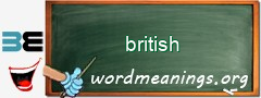 WordMeaning blackboard for british